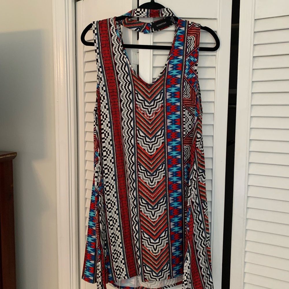 Mink Pink Bohemian Mock Neck Dress